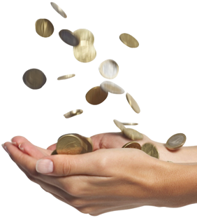 Falling money in hand PNG-15439